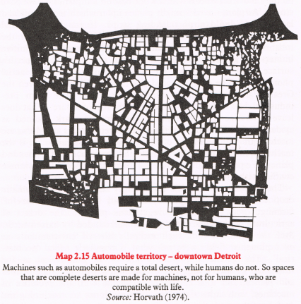 Map 2.15 ('Automobile Territory - Downtown Detroit') from William Bunge's Nuclear War Atlas
